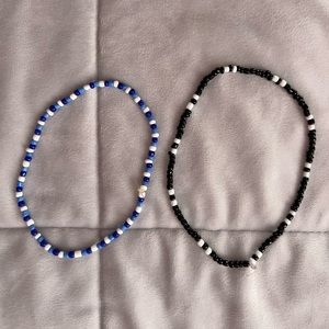 2 beaded choker necklaces